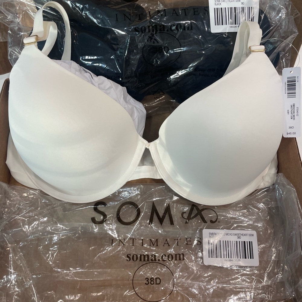NWT Two Soma Sweetheart Demi Bras